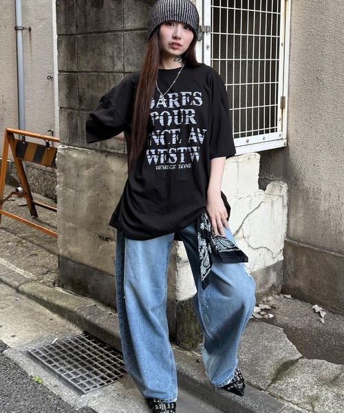 Figments(フィグメンツ)の「ノイズロゴビッグT(Tシャツ/カットソー・レディース・ホワイト/ブラック・FREE)」の8枚目の写真
