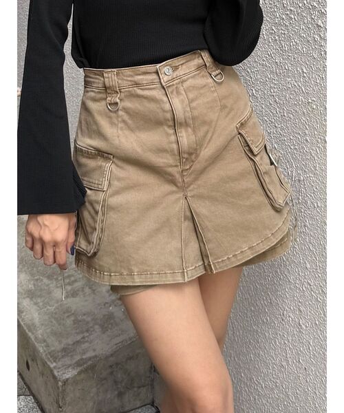 MURUA(ムルーア)の「ウォッシュカーゴスカートパンツ(その他パンツ・レディース・ブラック/グレー/ベージュ・2/1)」の3枚目の写真