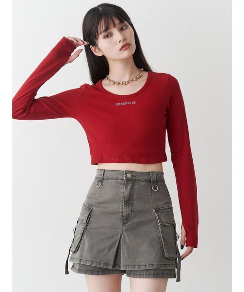 MURUA(ムルーア)の「ウォッシュカーゴスカートパンツ(その他パンツ・レディース・ブラック/グレー/ベージュ・2/1)」の17枚目の写真