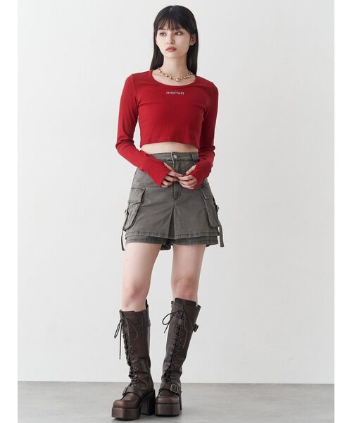 MURUA(ムルーア)の「ウォッシュカーゴスカートパンツ(その他パンツ・レディース・ブラック/グレー/ベージュ・2/1)」の19枚目の写真