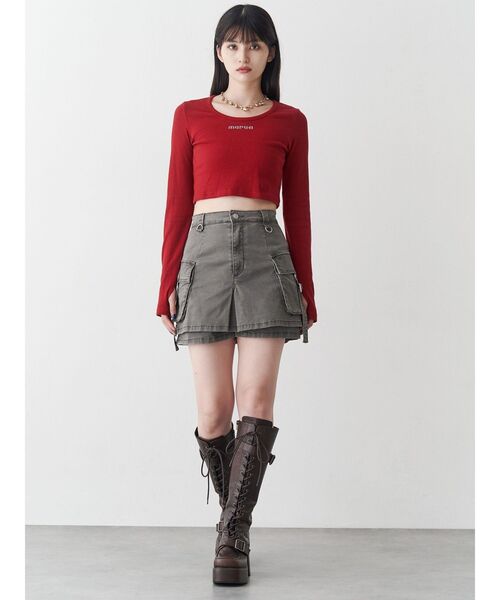 MURUA(ムルーア)の「ウォッシュカーゴスカートパンツ(その他パンツ・レディース・ブラック/グレー/ベージュ・2/1)」の20枚目の写真