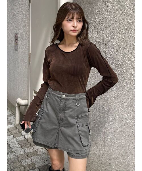 MURUA(ムルーア)の「ウォッシュカーゴスカートパンツ(その他パンツ・レディース・ブラック/グレー/ベージュ・2/1)」の22枚目の写真