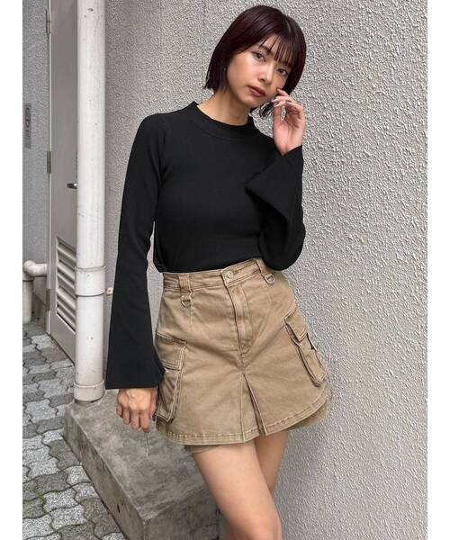 MURUA(ムルーア)の「ウォッシュカーゴスカートパンツ 夏服(その他パンツ・レディース・ブラック/グレー/ベージュ・2/1)」の5枚目の写真