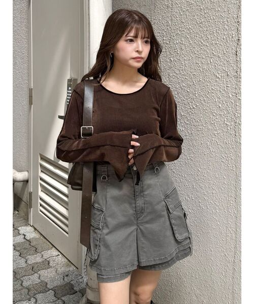 MURUA(ムルーア)の「ウォッシュカーゴスカートパンツ 夏服(その他パンツ・レディース・ブラック/グレー/ベージュ・2/1)」の10枚目の写真