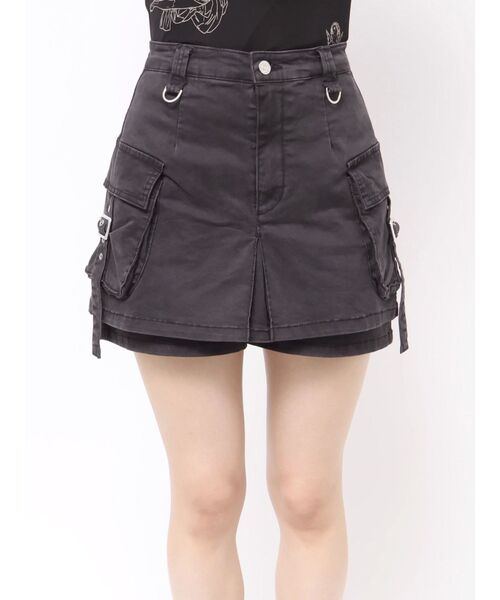 MURUA(ムルーア)の「ウォッシュカーゴスカートパンツ(その他パンツ・レディース・ブラック/グレー/ベージュ・2/1)」の6枚目の写真