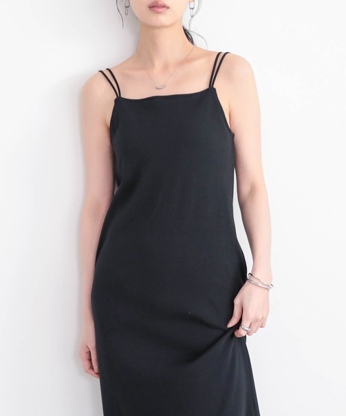 for/c（フォーシー）の「カップ付きキャミワンピース【サスティナブル】（ワンピース・レディース・ブラック/チャコール・M/L）」の12枚目の写真