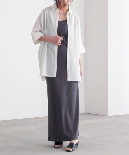for/c（フォーシー）の「カップ付きキャミワンピース【サスティナブル】（ワンピース・レディース・ブラック/チャコール・M/L）」の20枚目の写真
