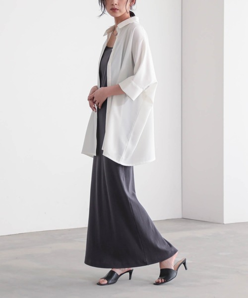 for/c（フォーシー）の「カップ付きキャミワンピース【サスティナブル】（ワンピース・レディース・ブラック/チャコール・M/L）」の21枚目の写真