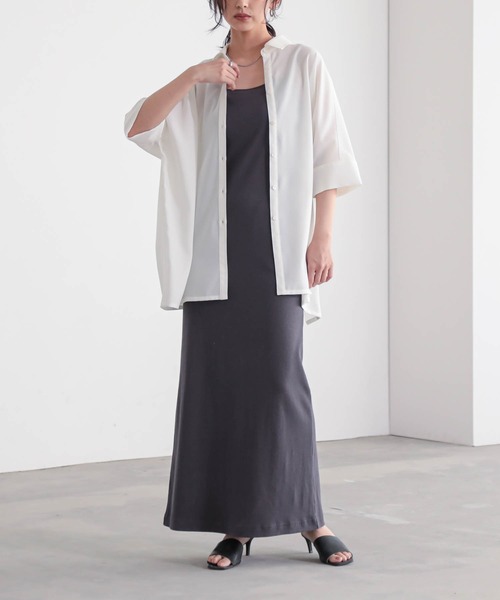 for/c（フォーシー）の「カップ付きキャミワンピース【サスティナブル】（ワンピース・レディース・ブラック/チャコール・M/L）」の22枚目の写真
