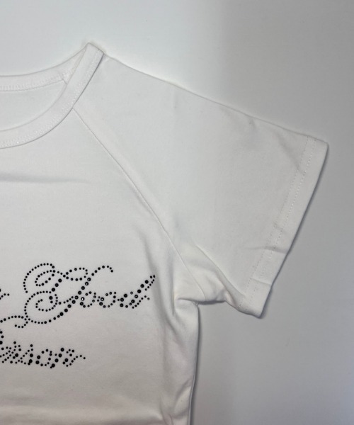 NANEA(ナネア)の「ラインストーンロゴ タイトチビTシャツ(Tシャツ/カットソー・レディース・ブラック/ホワイト・LARGE/MEDIUM)」の17枚目の写真