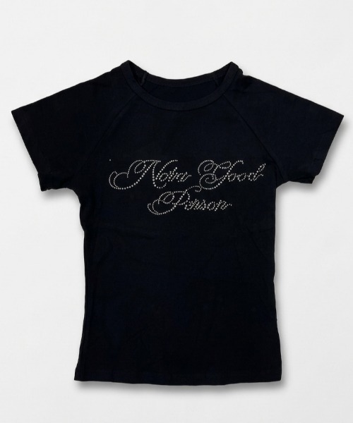 NANEA(ナネア)の「ラインストーンロゴ タイトチビTシャツ(Tシャツ/カットソー・レディース・ブラック/ホワイト・LARGE/MEDIUM)」の21枚目の写真