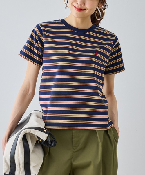 BEVERLY HILLS POLO CLUB(ビバリーヒルズポロクラブ)の「【BEVERLYHILLS POLO CLUB・一部店舗限定】アイコン刺繍コンパクトTシャツ(Tシャツ/カットソー・レディース・チャコールグレー/キナリ/ネイビー/オフホワイト・FREE)」の4枚目の写真