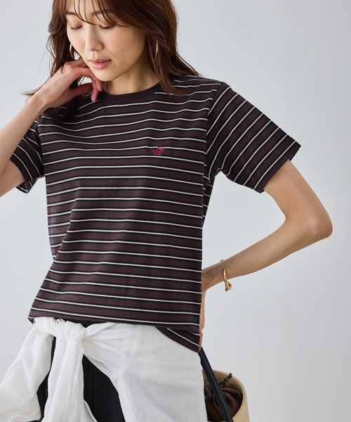 BEVERLY HILLS POLO CLUB(ビバリーヒルズポロクラブ)の「【BEVERLYHILLS POLO CLUB・一部店舗限定】アイコン刺繍コンパクトTシャツ(Tシャツ/カットソー・レディース・チャコールグレー/キナリ/ネイビー/オフホワイト・FREE)」の1枚目の写真