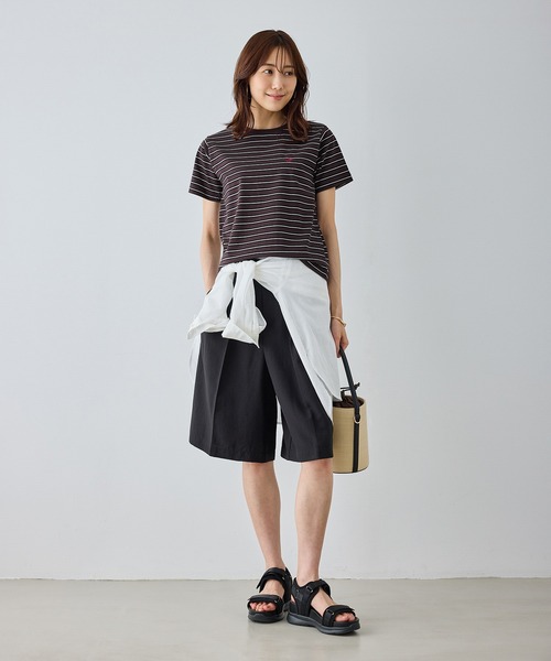 BEVERLY HILLS POLO CLUB(ビバリーヒルズポロクラブ)の「【BEVERLYHILLS POLO CLUB・一部店舗限定】アイコン刺繍コンパクトTシャツ(Tシャツ/カットソー・レディース・チャコールグレー/キナリ/ネイビー/オフホワイト・FREE)」の5枚目の写真
