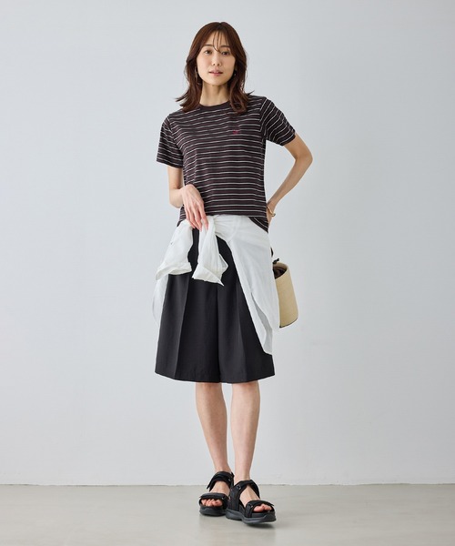 BEVERLY HILLS POLO CLUB(ビバリーヒルズポロクラブ)の「【BEVERLYHILLS POLO CLUB・一部店舗限定】アイコン刺繍コンパクトTシャツ(Tシャツ/カットソー・レディース・チャコールグレー/キナリ/ネイビー/オフホワイト・FREE)」の6枚目の写真