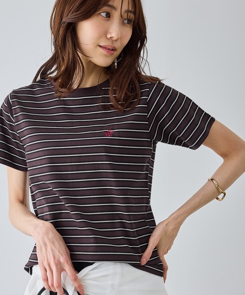 BEVERLY HILLS POLO CLUB(ビバリーヒルズポロクラブ)の「【BEVERLYHILLS POLO CLUB・一部店舗限定】アイコン刺繍コンパクトTシャツ(Tシャツ/カットソー・レディース・チャコールグレー/キナリ/ネイビー/オフホワイト・FREE)」の8枚目の写真