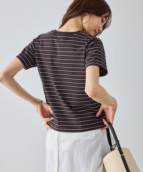 BEVERLY HILLS POLO CLUB(ビバリーヒルズポロクラブ)の「【BEVERLYHILLS POLO CLUB・一部店舗限定】アイコン刺繍コンパクトTシャツ(Tシャツ/カットソー・レディース・チャコールグレー/キナリ/ネイビー/オフホワイト・FREE)」の10枚目の写真