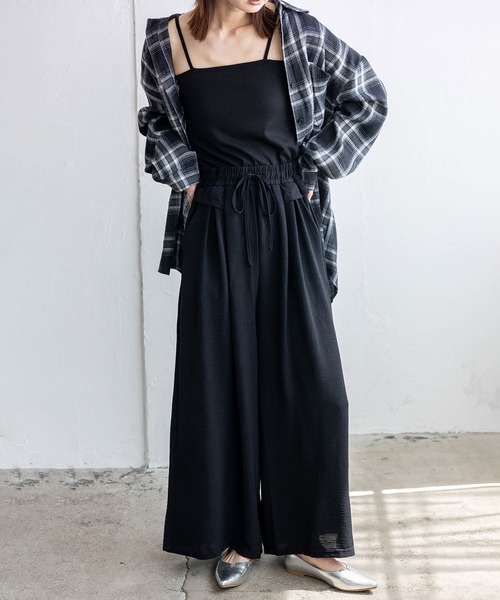 VitaFelice(ヴィータフェリーチェ)の「フリルウエストリラックスワイドパンツ(その他パンツ・レディース・ブラウン系その他/アイボリー/ブラック/チャコールグレー/ベージュ系/モカ・FREE)」の14枚目の写真
