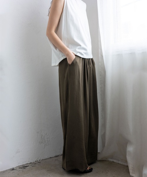 VitaFelice(ヴィータフェリーチェ)の「フリルウエストリラックスワイドパンツ(その他パンツ・レディース・ブラウン系その他/アイボリー/ブラック/チャコールグレー/ベージュ系/モカ・FREE)」の10枚目の写真