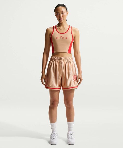 NIKE(ナイキ)の「《セットアップ対応商品》ナイキ スポーツウェア ウィメンズ タイト グラフィック タンクトップ / Nike Sportswear Women's Tight Graphic Tank Top IF0553-286 Linen(タンクトップ・レディース・カーキ系・XS/XL/S/M/L)」の4枚目の写真