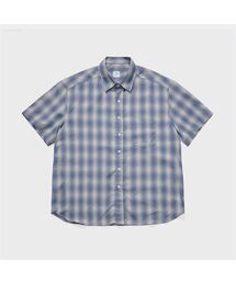 オールデイオンブレハーフシャツ_Navy