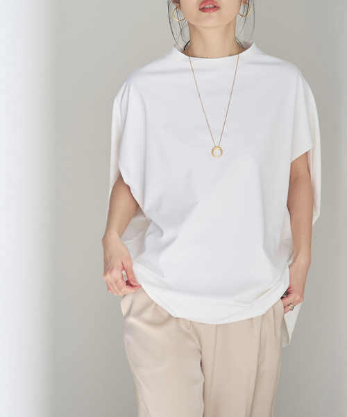 COGTHEBIGSMOKE(コグザビッグスモーク)の「《接触冷感・追加》COG THE BIGSMOKE/コグザビッグスモーク NORMA TOP(Tシャツ/カットソー・レディース・ホワイト/ブラック・FREE)」の14枚目の写真
