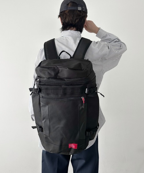 MAFA PACIFIC LIMITED（マファパシフィックリミテッド）の「[背面直結ファスナー/左サイド簡易保冷保温]ボックス型バックパック/リュック（バックパック/リュック・メンズ・ブラック/ブラック系その他/グレー・FREE）」の9枚目の写真