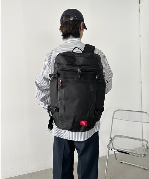 MAFA PACIFIC LIMITED（マファパシフィックリミテッド）の「[背面直結ファスナー/左サイド簡易保冷保温]ボックス型バックパック/リュック（バックパック/リュック・メンズ・ブラック/ブラック系その他/グレー・FREE）」の10枚目の写真