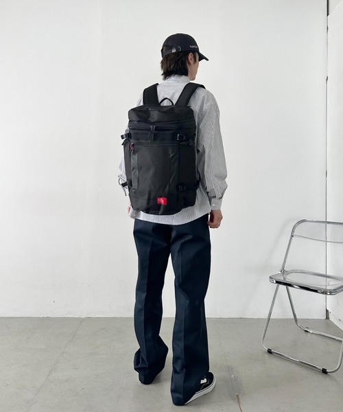 MAFA PACIFIC LIMITED（マファパシフィックリミテッド）の「[背面直結ファスナー/左サイド簡易保冷保温]ボックス型バックパック/リュック（バックパック/リュック・メンズ・ブラック/ブラック系その他/グレー・FREE）」の12枚目の写真
