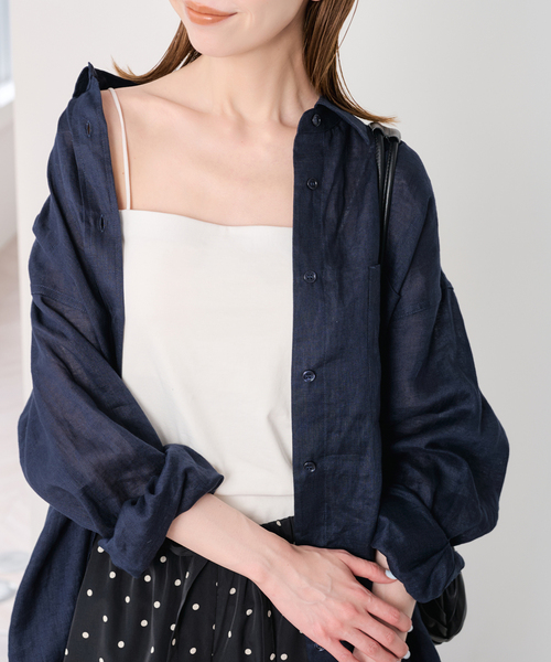 U by SPICK&SPAN(ユーバイスピックアンドスパン)の「カップ付きキャミソール(キャミソール・レディース・ホワイト/ブラック・FREE)」の1枚目の写真