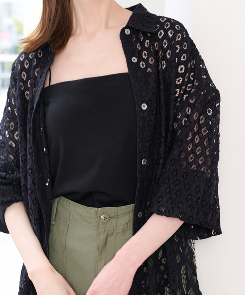 U by SPICK&SPAN(ユーバイスピックアンドスパン)の「カップ付きキャミソール(キャミソール・レディース・ホワイト/ブラック・FREE)」の2枚目の写真