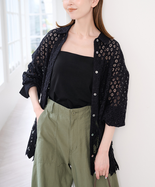 U by SPICK&SPAN(ユーバイスピックアンドスパン)の「カップ付きキャミソール(キャミソール・レディース・ホワイト/ブラック・FREE)」の5枚目の写真