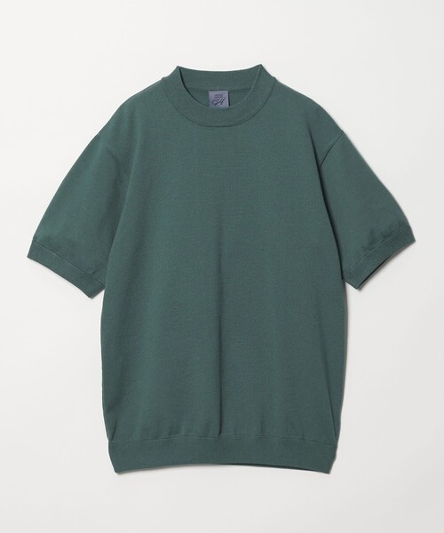 UNITED ARROWS Golf グリーン トレーナー XL 未使用 メンズ ハイゲージ ショートスリーブ モックネック ニット（ニット