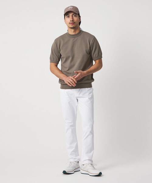 UNITED ARROWS GOLF(ユナイテッドアローズゴルフ)の「メンズ ハイゲージ ショートスリーブ モックネック ニット(ニット/セーター・メンズ・ベージュ/ケリーグリーン/ブラック/コバルトブルー・M/XL/L)」の14枚目の写真