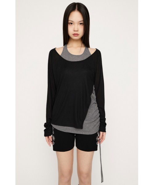 SLY(スライ)の「HOLTER DOCKING CUT TOPS ホルタードッキングカットトップス 春服 夏服(Tシャツ/カットソー・レディース・ブラウン系その他2/ブラック系その他2・FREE)」の3枚目の写真