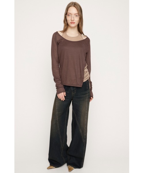 SLY(スライ)の「HOLTER DOCKING CUT TOPS ホルタードッキングカットトップス 春服 夏服(Tシャツ/カットソー・レディース・ブラウン系その他2/ブラック系その他2・FREE)」の5枚目の写真