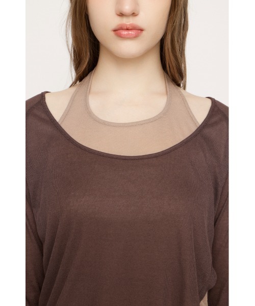 SLY(スライ)の「HOLTER DOCKING CUT TOPS ホルタードッキングカットトップス 春服 夏服(Tシャツ/カットソー・レディース・ブラウン系その他2/ブラック系その他2・FREE)」の9枚目の写真