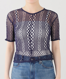 IENA LA BOUCLE | EUCHRONIA ユークロニア ストレッチ レース short sleeve tee 261802(Tシャツ/カットソー)