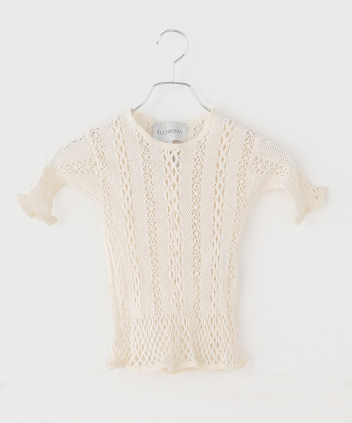 IENA LA BOUCLE(イエナラブークル)の「EUCHRONIA ユークロニア ストレッチ レース short sleeve tee 261802(Tシャツ/カットソー・レディース・ネイビー・FREE)」の8枚目の写真
