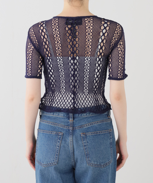 IENA LA BOUCLE(イエナラブークル)の「EUCHRONIA ユークロニア ストレッチ レース short sleeve tee 261802(Tシャツ/カットソー・レディース・ネイビー・FREE)」の12枚目の写真