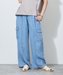 ウエストゴムカーゴデニムワイドパンツ