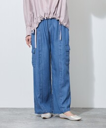 ウエストゴムカーゴデニムワイドパンツ