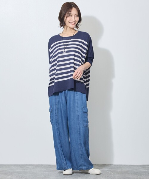 WALDO（ウォルド）の「ウエストゴムカーゴデニムワイドパンツ（その他パンツ・レディース・ブルー/サックスブルー・FREE）」の19枚目の写真