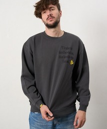msw1877- オーセンティックパイル ラベルプリント ボーンパッチワーク スエットシャツ(624-02907)