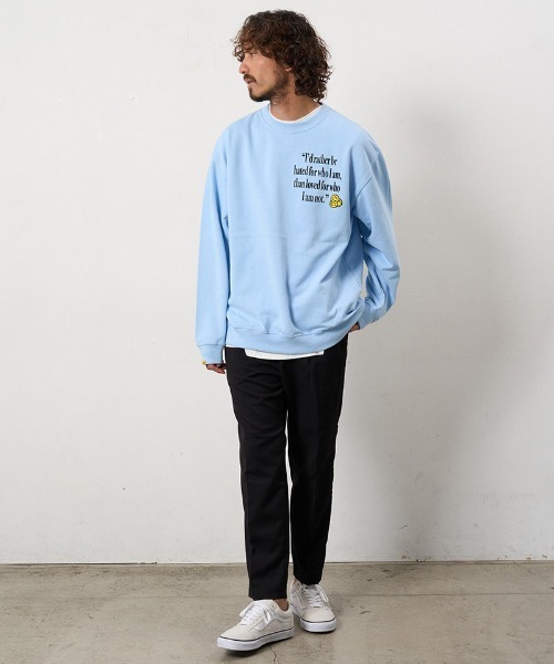 STUD MUFFIN(スタッドマフィン)の「msw1877- オーセンティックパイル ラベルプリント ボーンパッチワーク スエットシャツ(624-02907)(スウェット・メンズ・ライトブルー/ブラック/ダークグレー/ホワイト・4/3/2)」の11枚目の写真