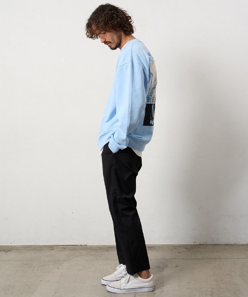STUD MUFFIN(スタッドマフィン)の「msw1877- オーセンティックパイル ラベルプリント ボーンパッチワーク スエットシャツ(624-02907)(スウェット・メンズ・ライトブルー/ブラック/ダークグレー/ホワイト・4/3/2)」の12枚目の写真