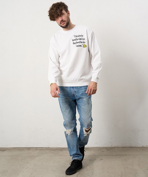 STUD MUFFIN(スタッドマフィン)の「msw1877- オーセンティックパイル ラベルプリント ボーンパッチワーク スエットシャツ(624-02907)(スウェット・メンズ・ライトブルー/ブラック/ダークグレー/ホワイト・4/3/2)」の17枚目の写真
