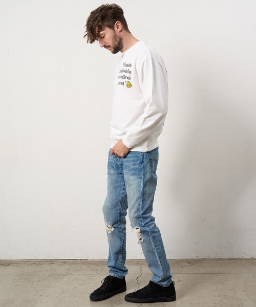 STUD MUFFIN(スタッドマフィン)の「msw1877- オーセンティックパイル ラベルプリント ボーンパッチワーク スエットシャツ(624-02907)(スウェット・メンズ・ライトブルー/ブラック/ダークグレー/ホワイト・4/3/2)」の18枚目の写真