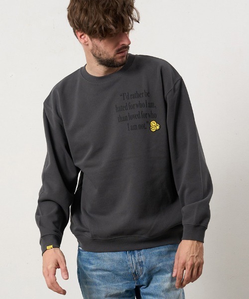 STUD MUFFIN(スタッドマフィン)の「msw1877- オーセンティックパイル ラベルプリント ボーンパッチワーク スエットシャツ(624-02907)(スウェット・メンズ・ライトブルー/ブラック/ダークグレー/ホワイト・4/3/2)」の21枚目の写真