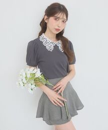 MAJESTIC LEGON | 2WAYレース襟パフスリーブトップス(Tシャツ/カットソー)